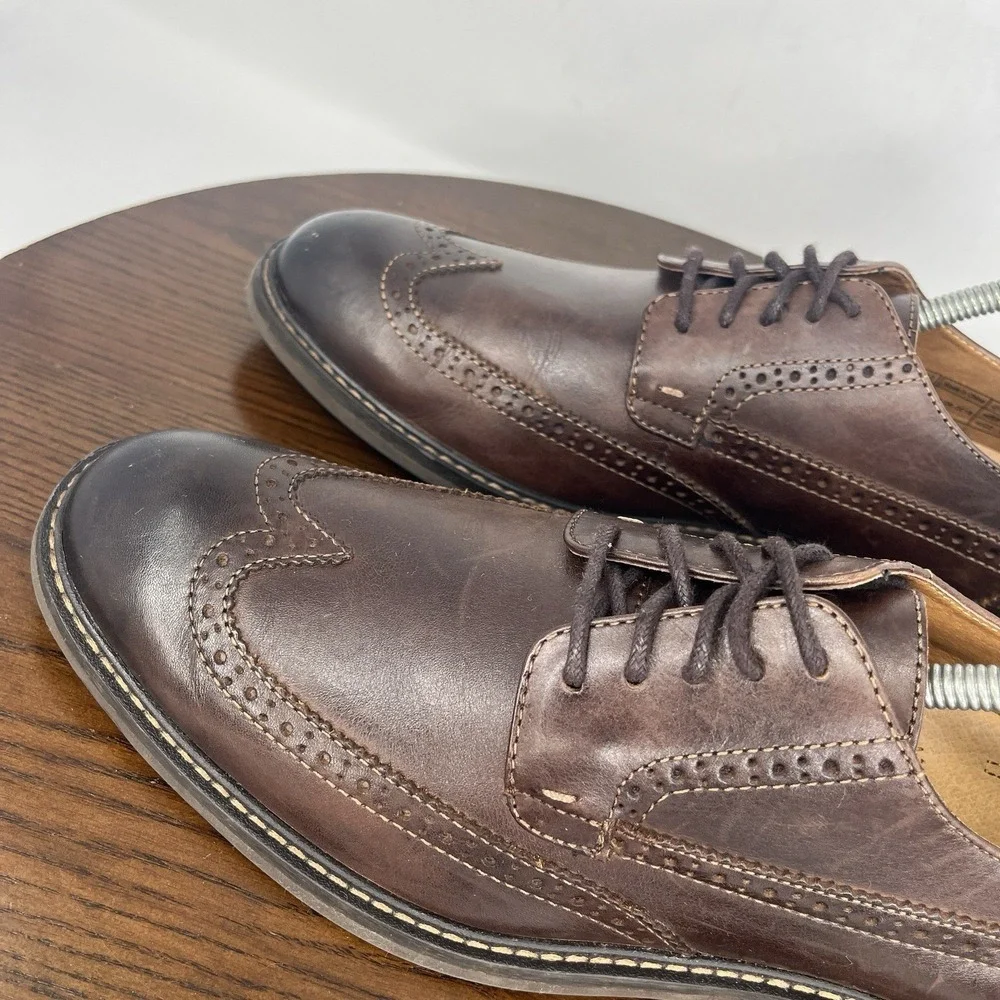 Vionic Bowery Bruno Shoes Men's 10 Brown Leather‎ Wingtip Oxford Brogue Dress